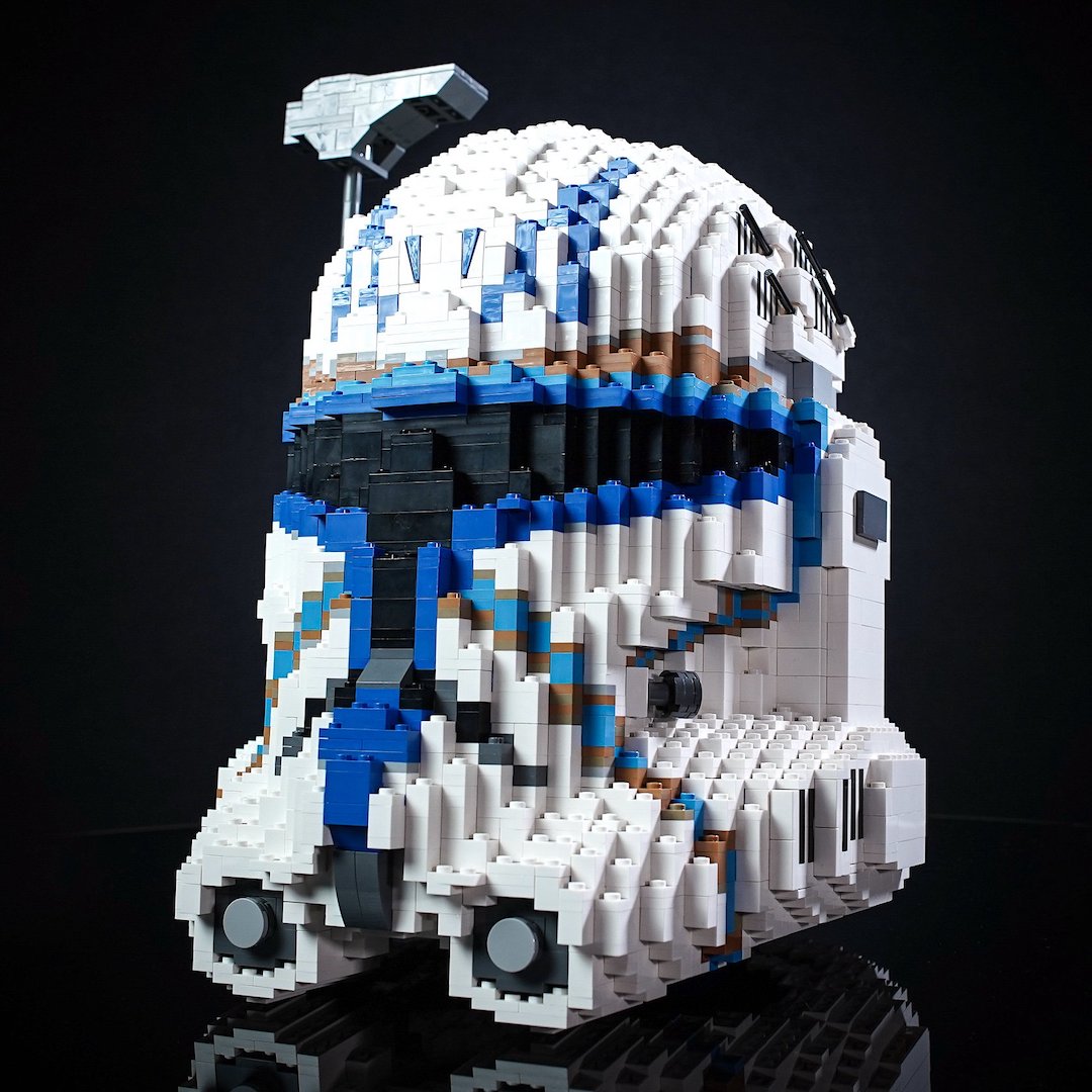 Gestreept Aardrijkskunde Apt Captain Rex-helm (levensgroot) | Bouw het zelf met LEGO® – Bricker Builds