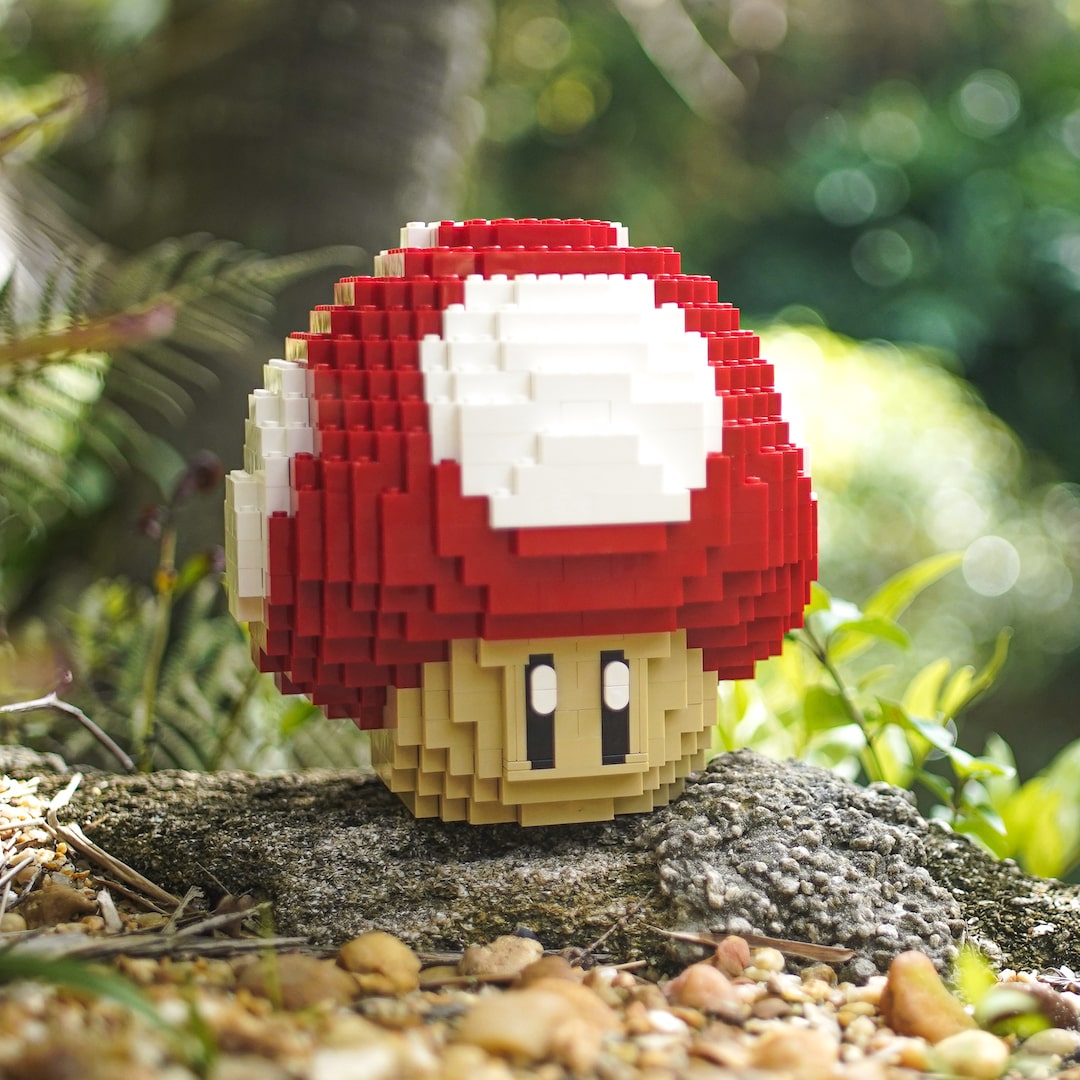 Red Mushroom Life-Sized Sculpture Build it Yourself with LEGO®