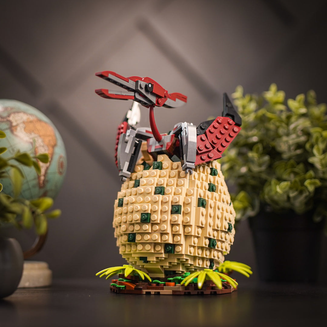 Dinosaur Eggs built with LEGO® bricks - Pterodactyl on Desk by Bricker Builds