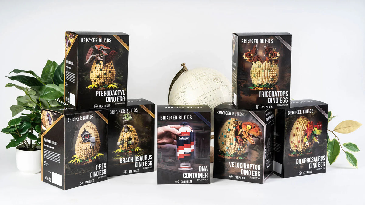 Dino Egg and DNA Container Boxes in LEGO Bricks for Sale from Bricker Builds