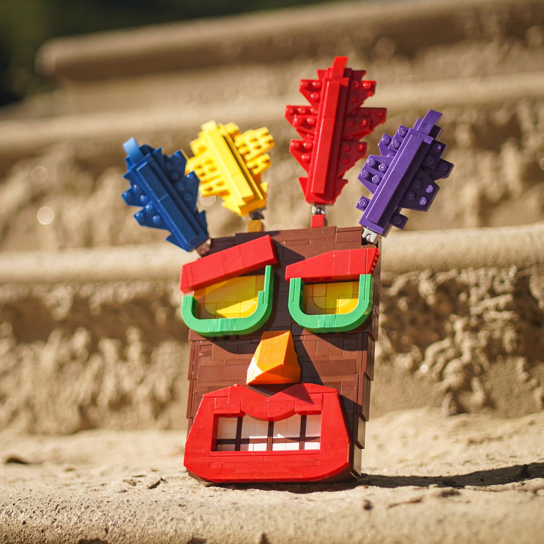 Aku Aku Life-Sized Mask built with LEGO® bricks - by Bricker Builds