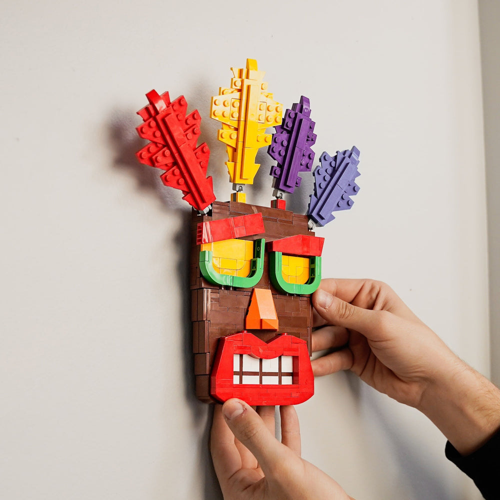 Aku Aku Life-Sized Mask built with LEGO® bricks - by Bricker Builds