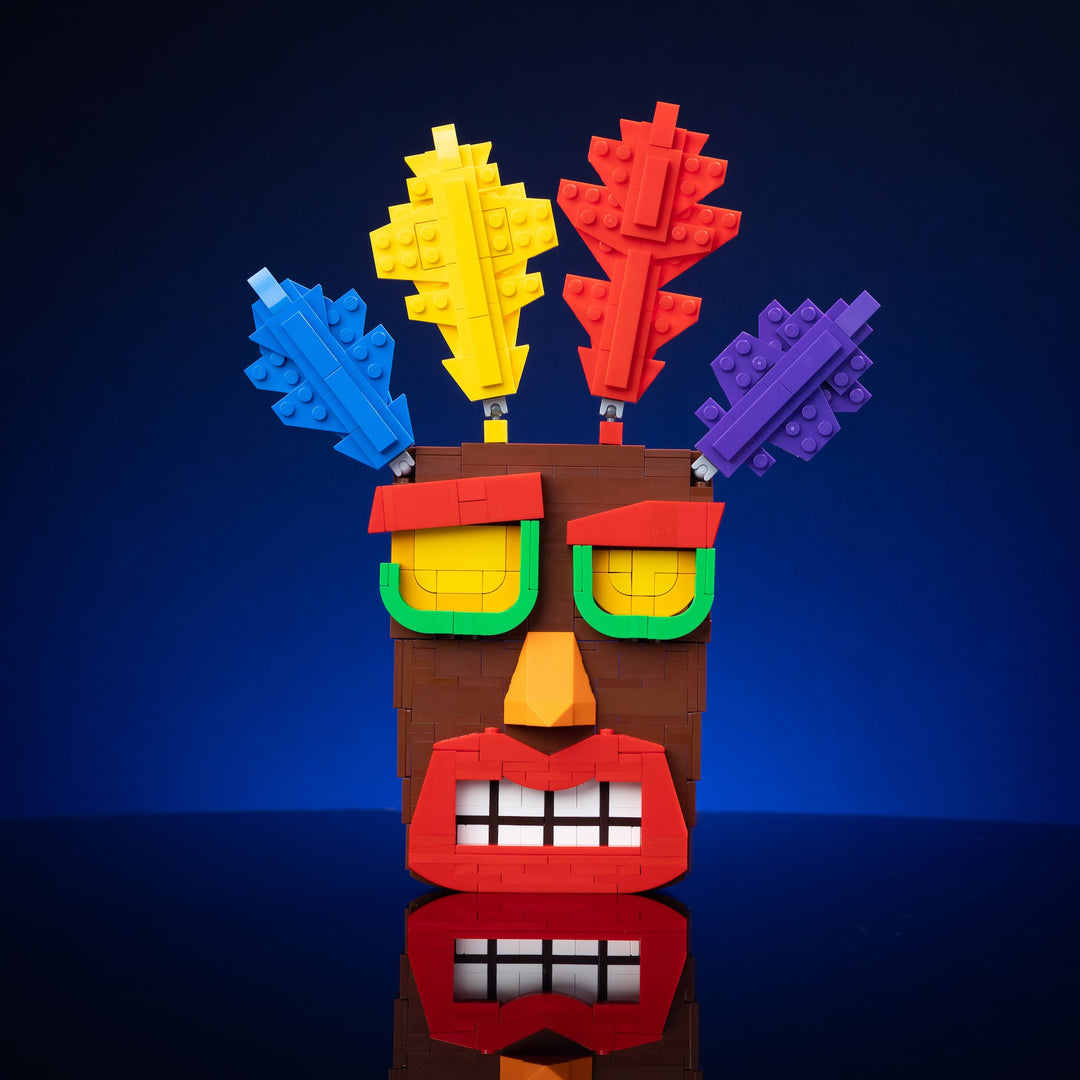 Aku Aku Life-Sized Mask built with LEGO® bricks - by Bricker Builds