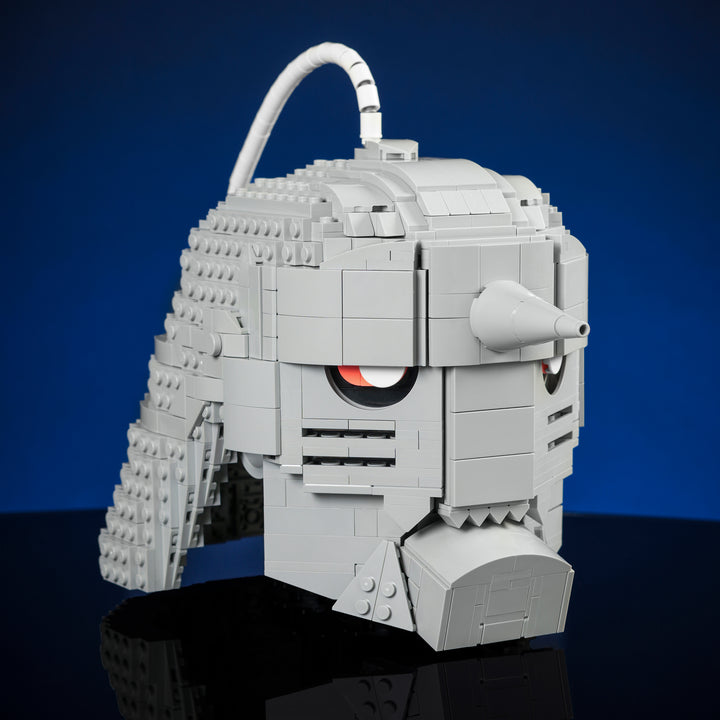 Alchemy Helmet made of LEGO bricks three quarter right studio photo