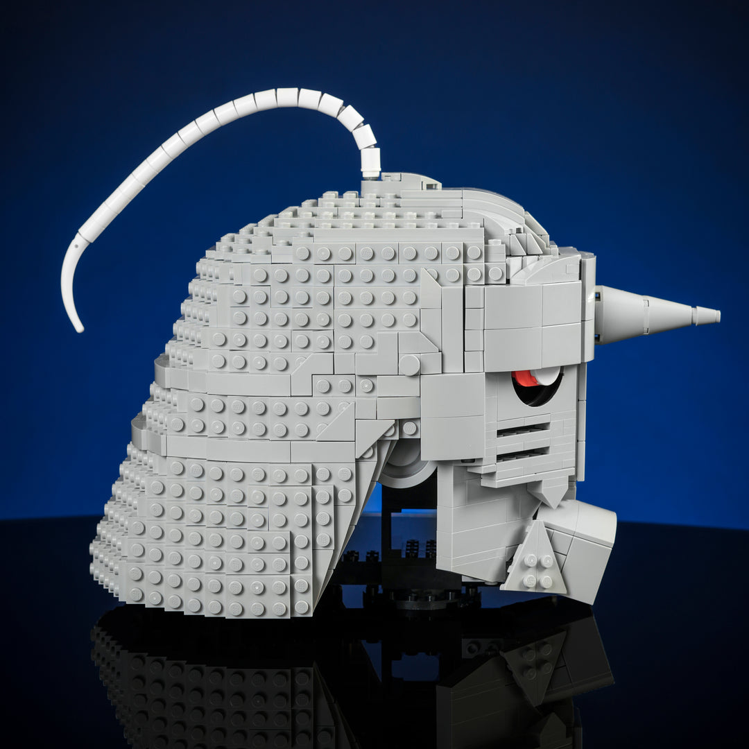 Alchemy Helmet made of LEGO bricks studio photo right side