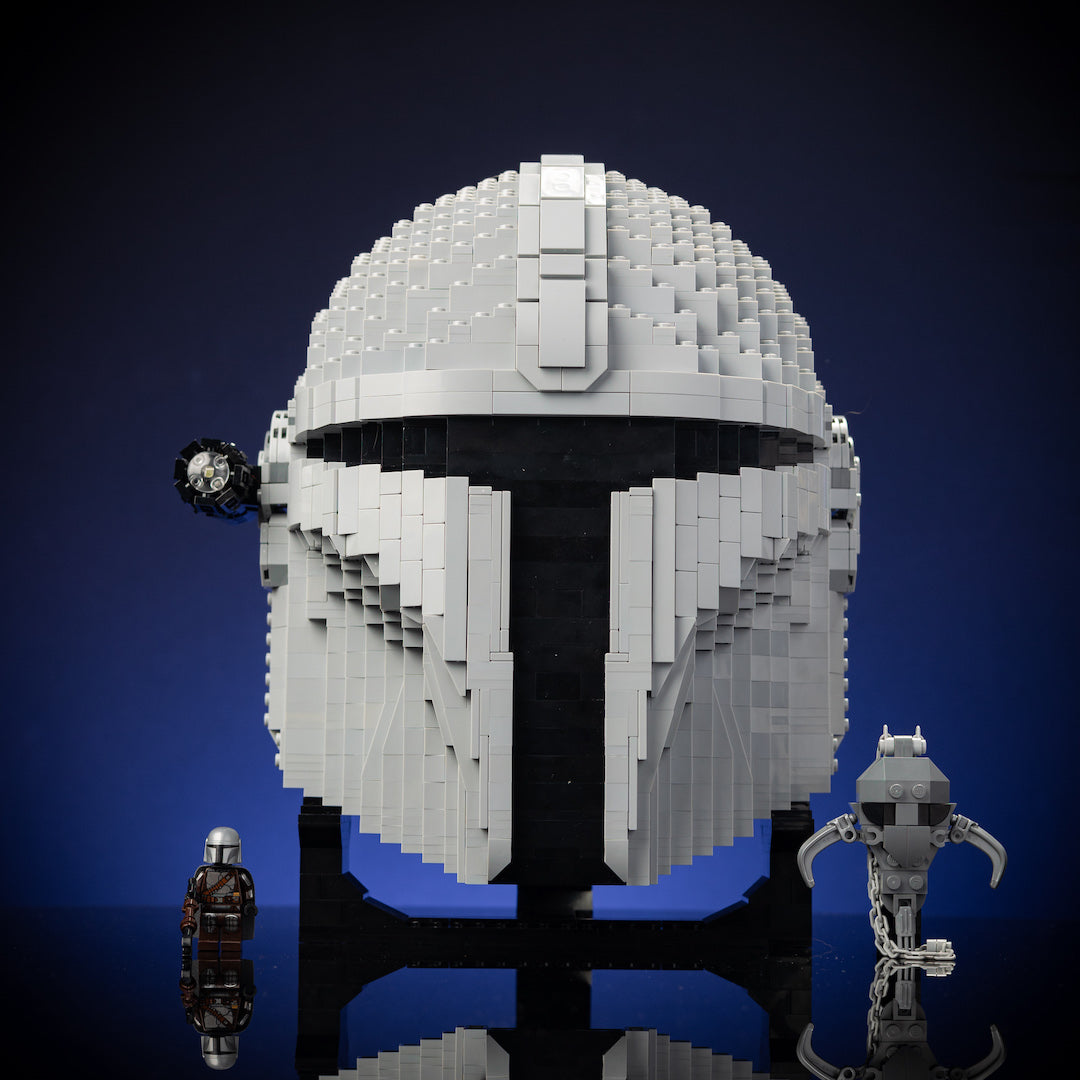Mando Life-Sized Helmet built with LEGO® bricks - by Bricker Builds
