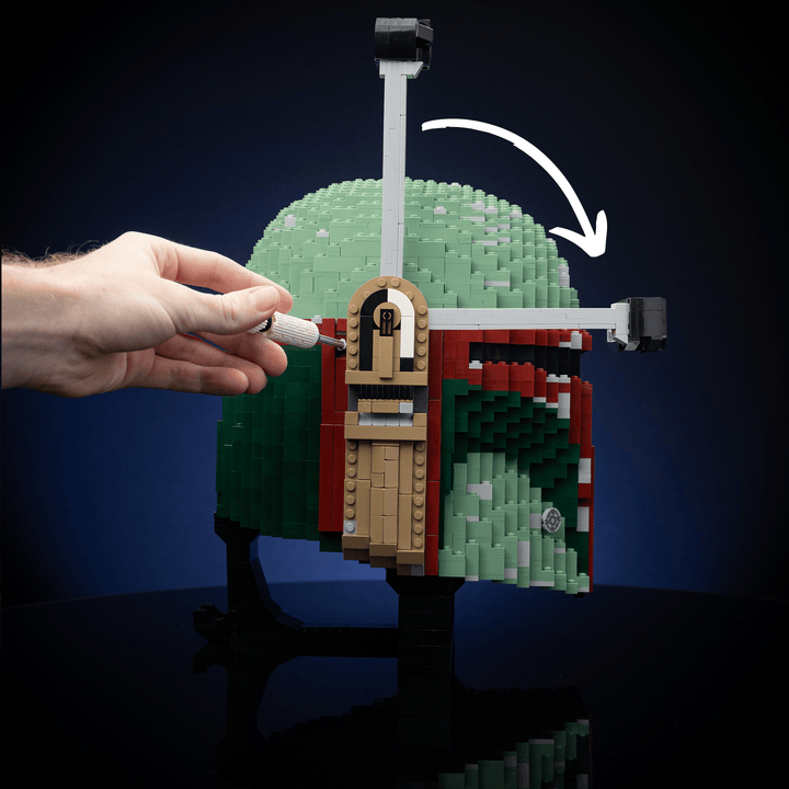 Boba Life-Sized Replica Helmet built with LEGO® bricks - by Bricker Builds