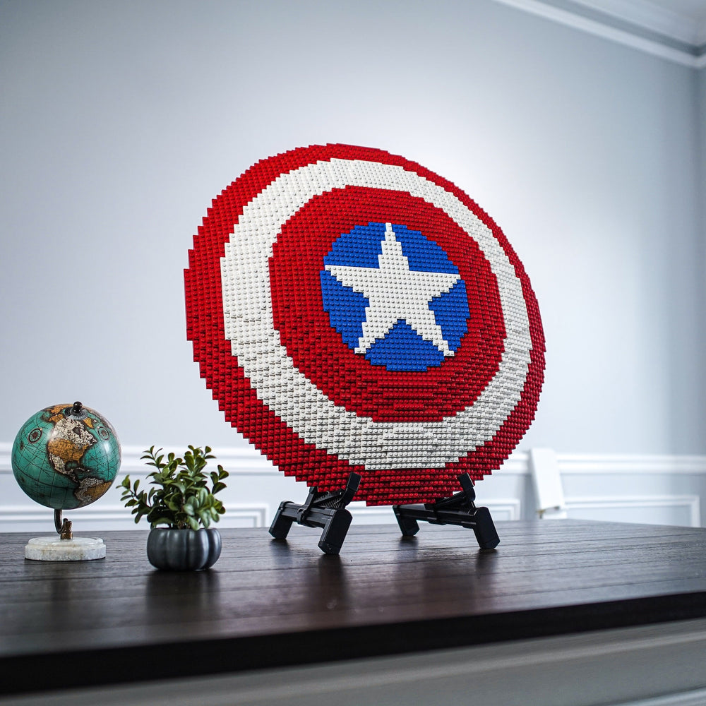 Cap Shield in LEGO Bricks by Bricker Builds on Display Lifestyle in Home Life-Sized Replica