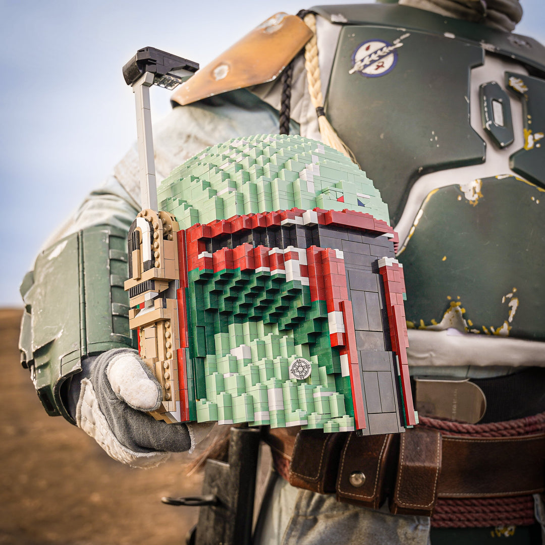 Boba Life-Sized Replica Helmet built with LEGO® bricks - by Bricker Builds