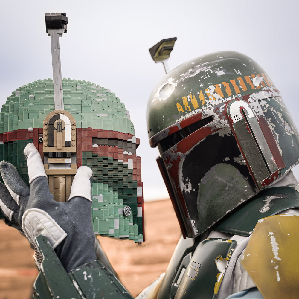 Boba Life-Sized Replica Helmet built with LEGO® bricks - by Bricker Builds