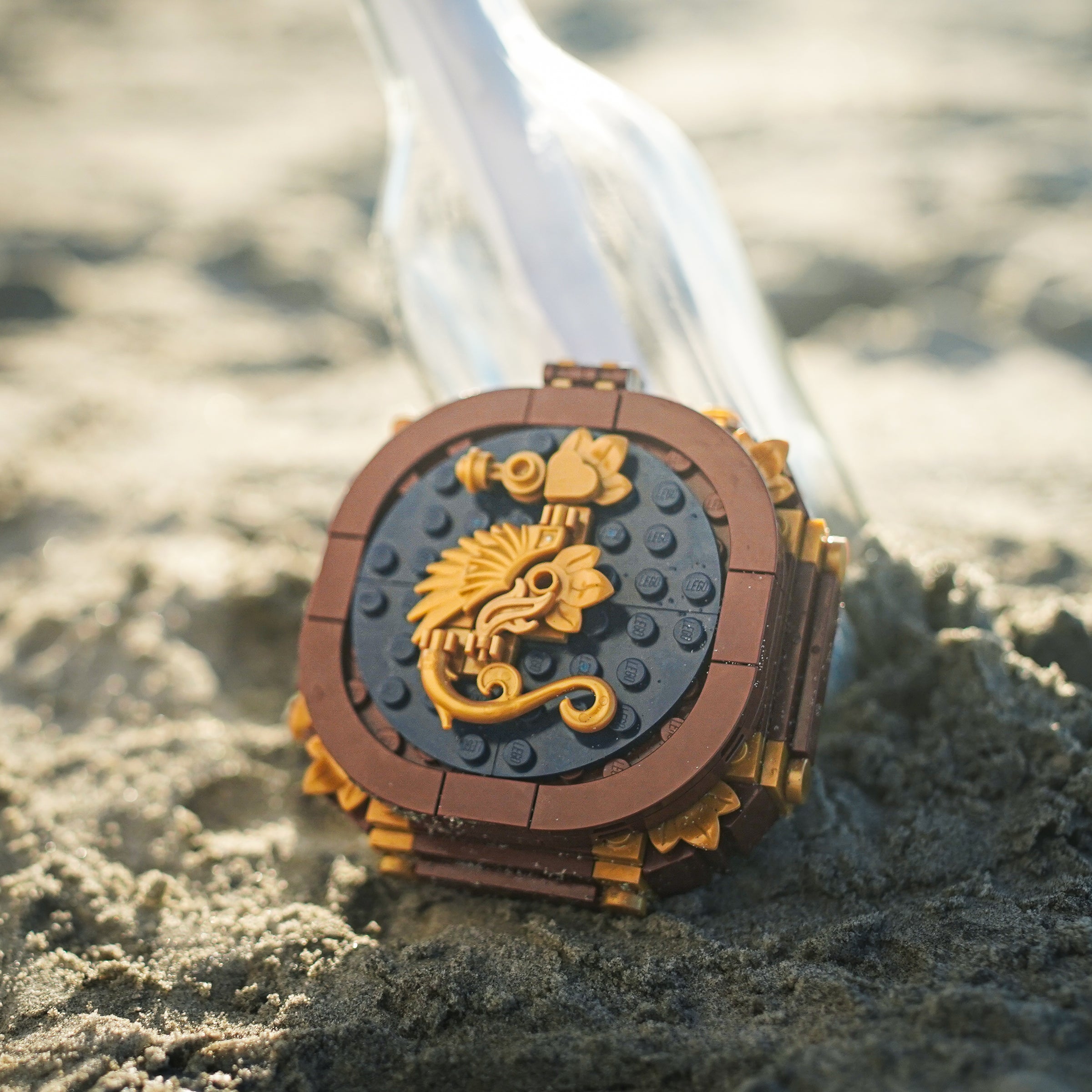 Pirate Compass in LEGO Bricks by Bricker Builds on Beach square
