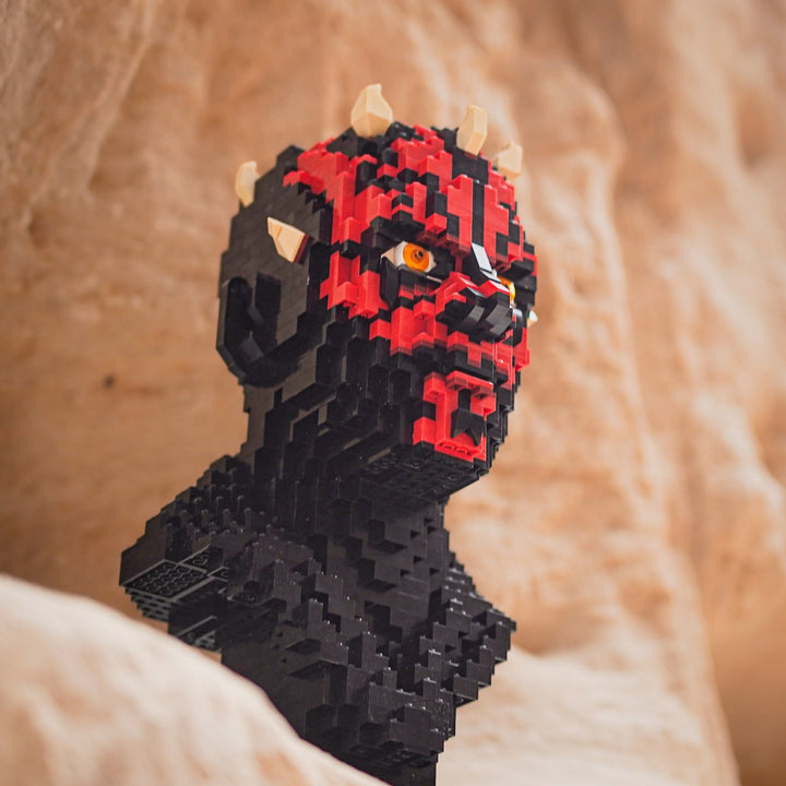 Dark Lord Maul Bust built with LEGO® bricks - by Bricker Builds