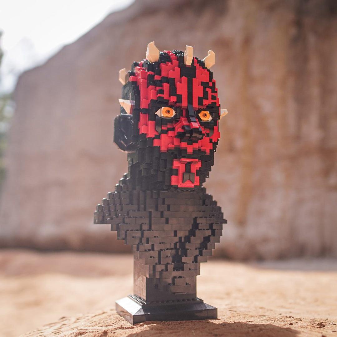 Dark Lord Maul Bust built with LEGO® bricks - by Bricker Builds