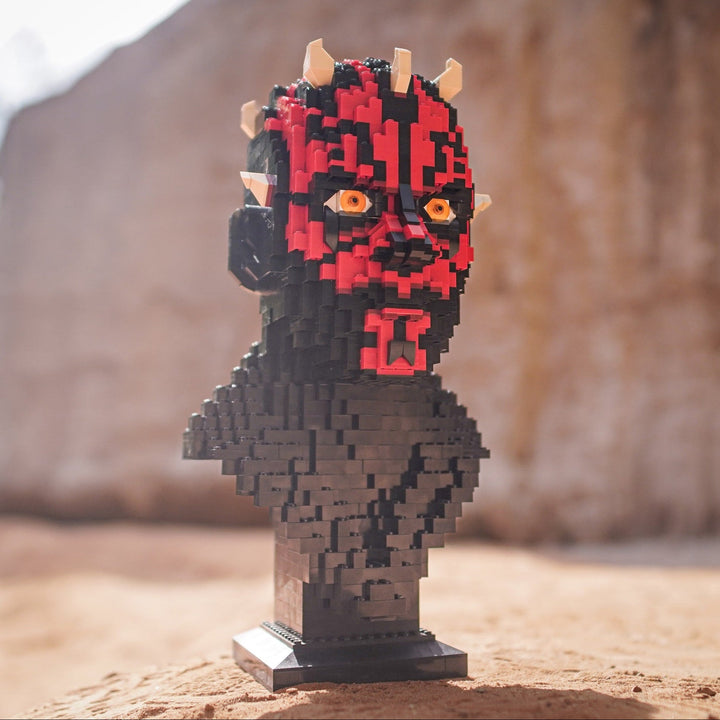 Dark Lord Maul Bust built with LEGO® bricks - by Bricker Builds