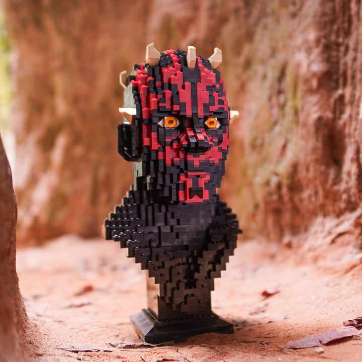 Dark Lord Maul Bust built with LEGO® bricks - by Bricker Builds