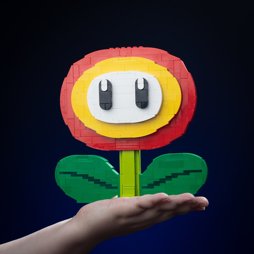 Fire Flower Life-Sized Sculpture built with LEGO® bricks - by Bricker Builds