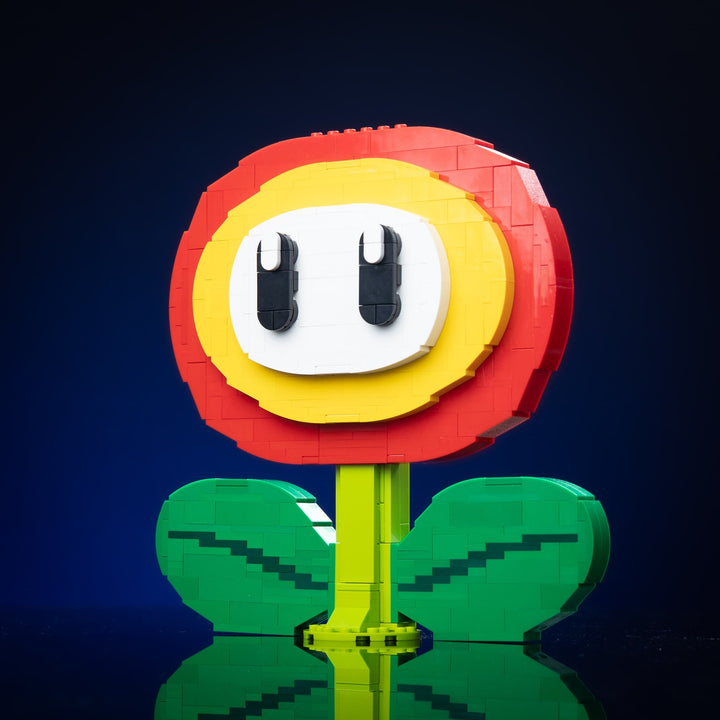 Fire Flower Life-Sized Sculpture built with LEGO® bricks - by Bricker Builds