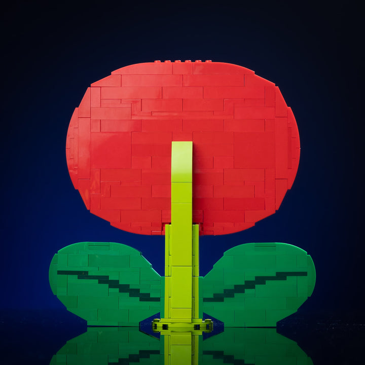 Fire Flower Life-Sized Sculpture built with LEGO® bricks - by Bricker Builds