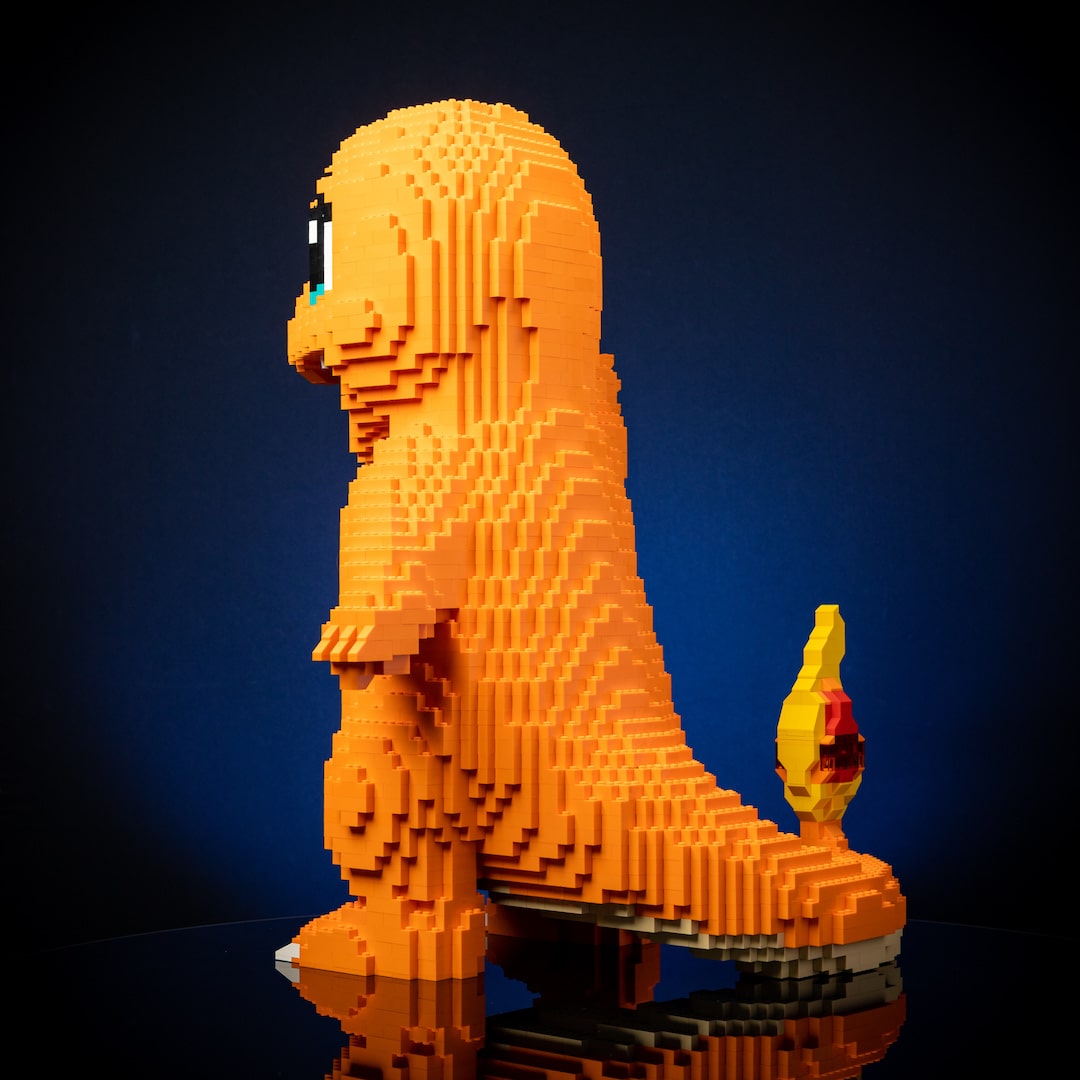 Fire Lizard Statue Fire Lizard Pocket Monster Sculpture | Build it Yourself with LEGO ...