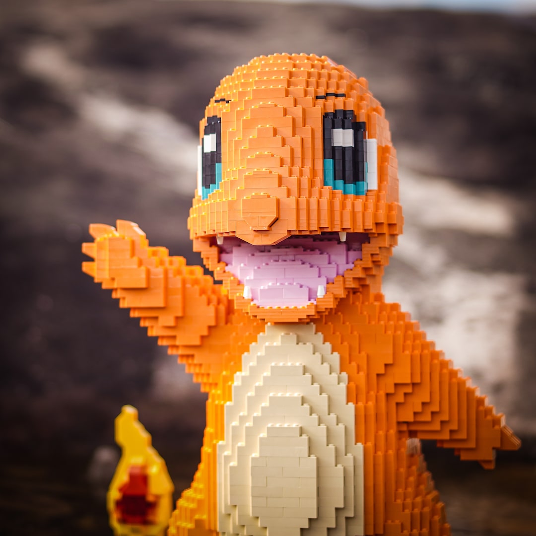 Fire Lizard Life-Sized Sculpture built with LEGO® bricks - Bricks & Instructions + FREE Light Kit by Bricker Builds