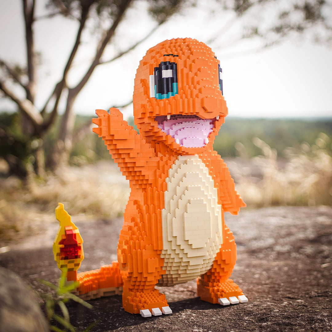 Fire Lizard Statue Fire Lizard Pocket Monster Sculpture | Build it Yourself with LEGO®
