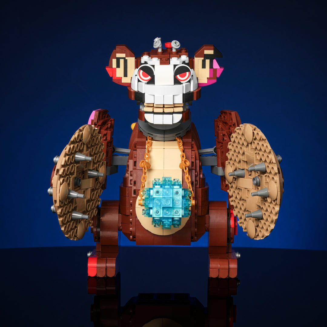 toy monkey made out of lego bricks by bricker builds