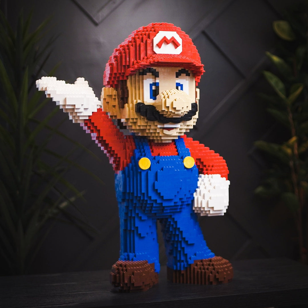 Italian Plumber Life-Sized Sculpture built with LEGO® bricks - by Bricker Builds