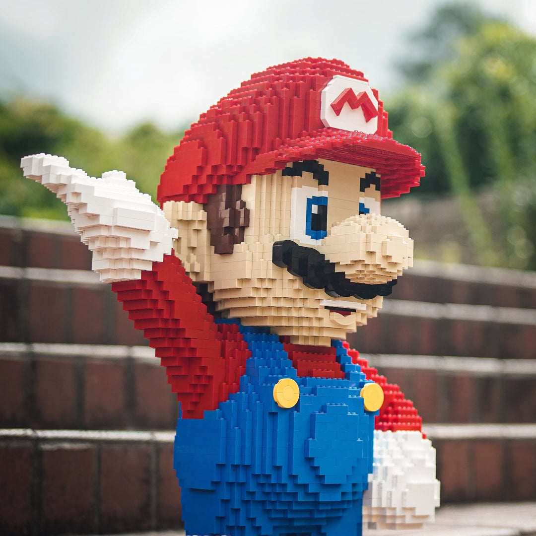 Italian Plumber Life-Sized Sculpture built with LEGO® bricks - by Bricker Builds