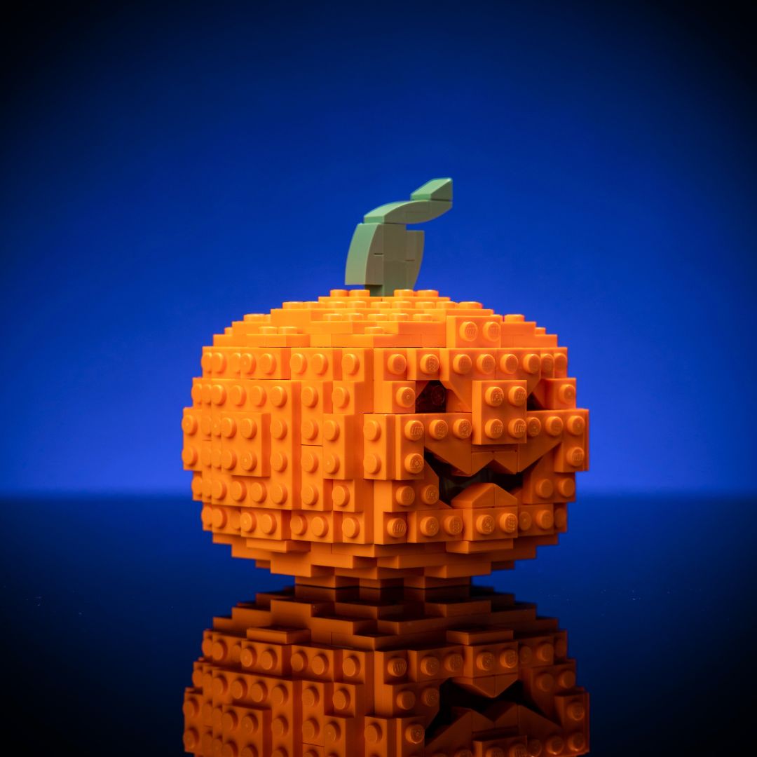 Jack-o-Lantern built with LEGO® bricks - by Bricker Builds