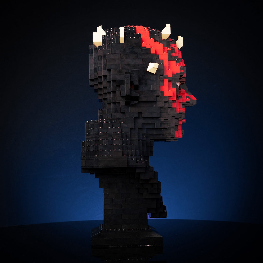 Dark Lord Maul Bust built with LEGO® bricks - by Bricker Builds