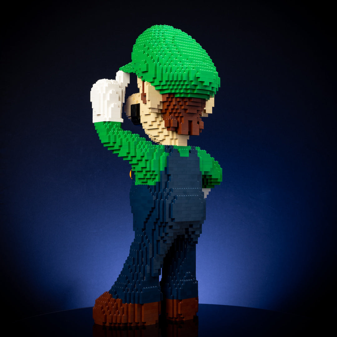 Italian Ghost Hunter Life-Sized Sculpture built with LEGO® bricks - by Bricker Builds