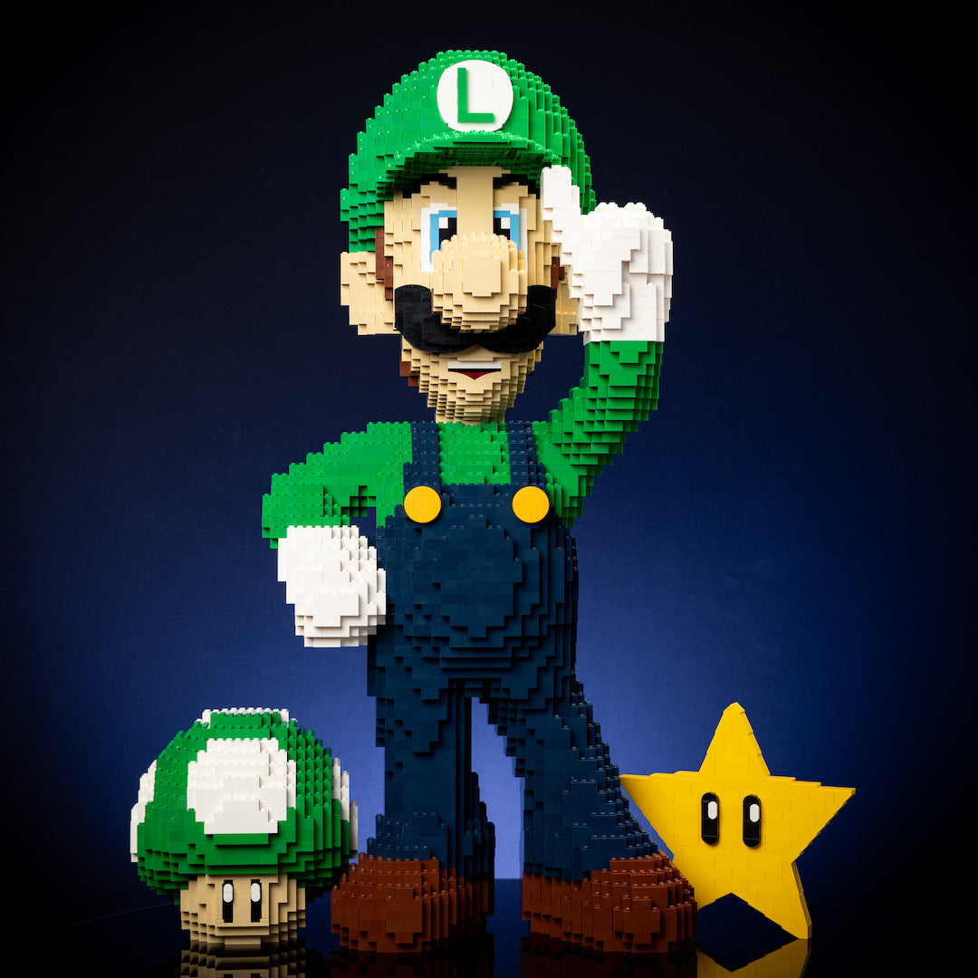 Italian Ghost Hunter Life-Sized Sculpture built with LEGO® bricks - by Bricker Builds