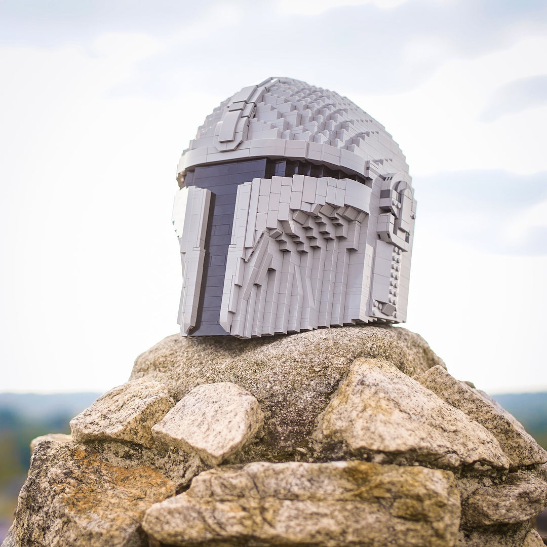 Mando Life-Sized Helmet built with LEGO® bricks - by Bricker Builds