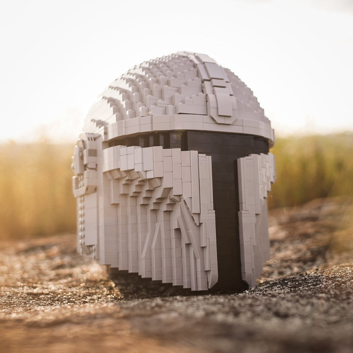 Mando Life-Sized Helmet built with LEGO® bricks - by Bricker Builds