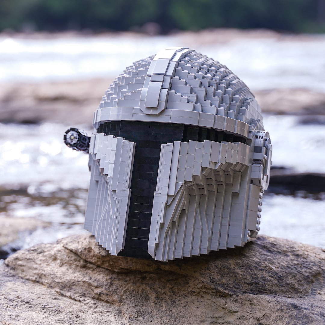 Mando Life-Sized Helmet built with LEGO® bricks - by Bricker Builds