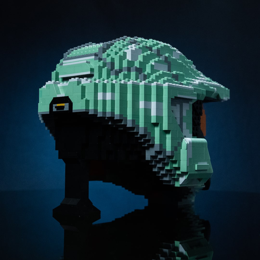Spartan 117 Life-Sized Replica Helmet built with LEGO® bricks - by Bricker Builds