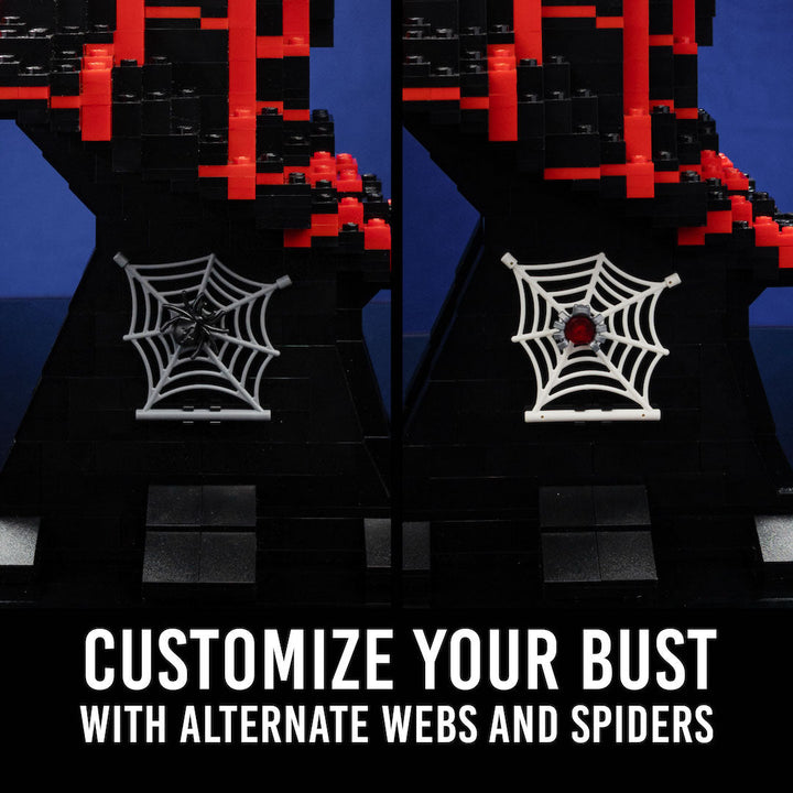 Miles (Web-Slinger) Life-Sized Bust built with LEGO® bricks - by Bricker Builds