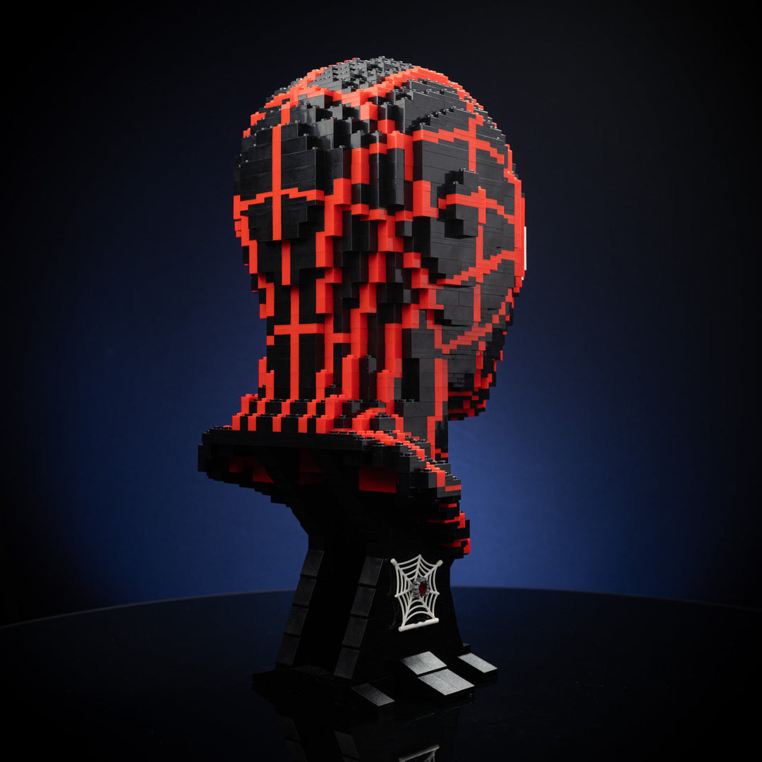 Miles (Web-Slinger) Life-Sized Bust built with LEGO® bricks - by Bricker Builds