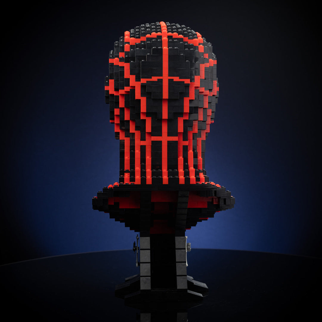 Miles (Web-Slinger) Life-Sized Bust built with LEGO® bricks - by Bricker Builds
