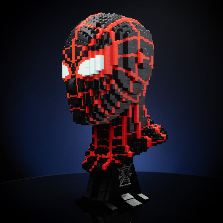 Miles (Web-Slinger) Life-Sized Bust built with LEGO® bricks - by Bricker Builds
