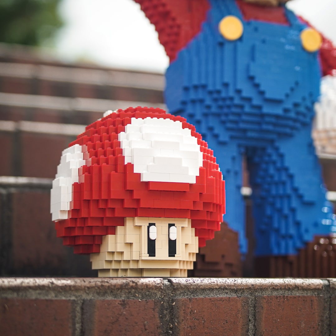 Red Mushroom Life-Sized Sculpture built with LEGO® bricks - by Bricker Builds