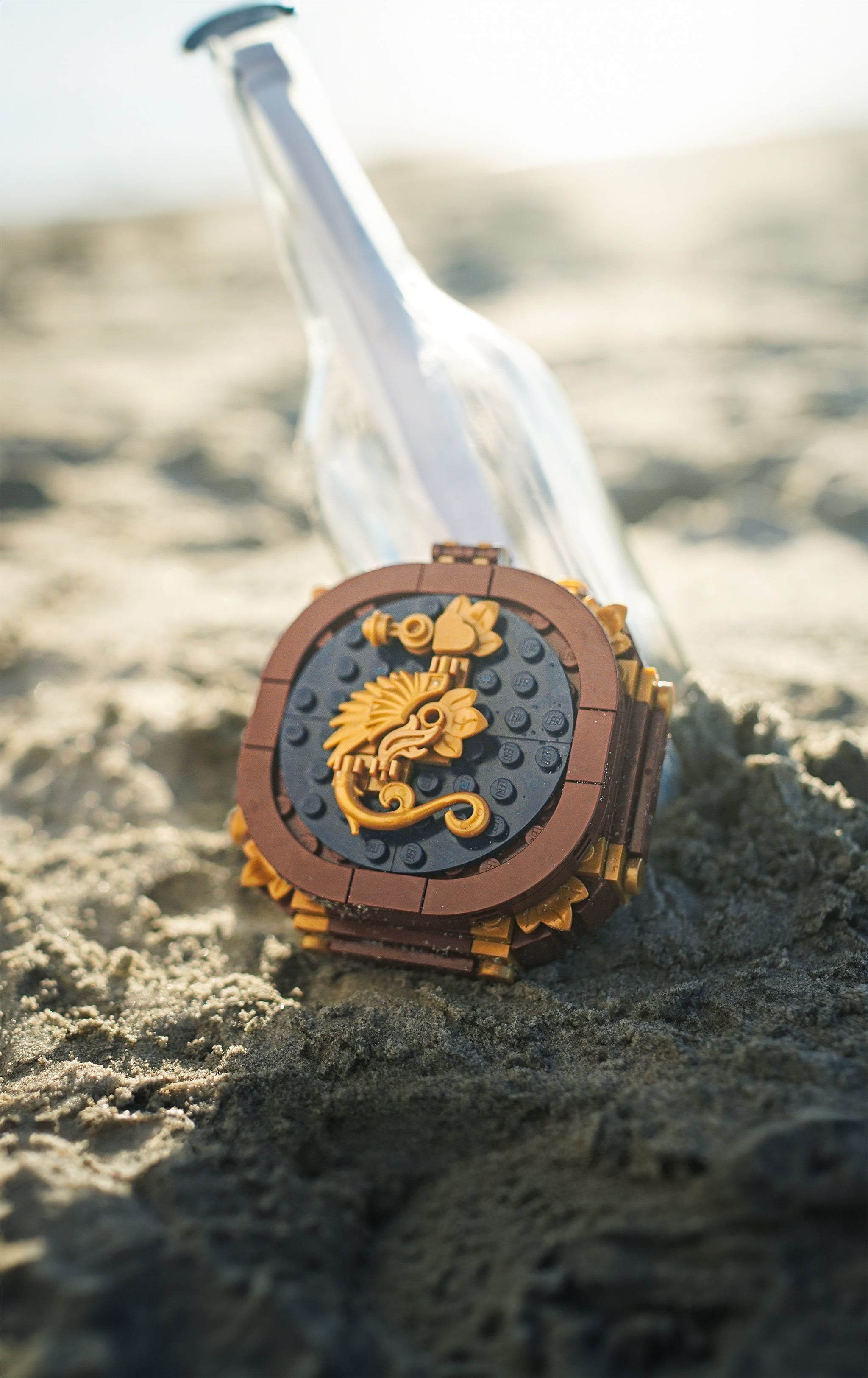 Pirate Compass in LEGO Bricks by Bricker Builds on beach