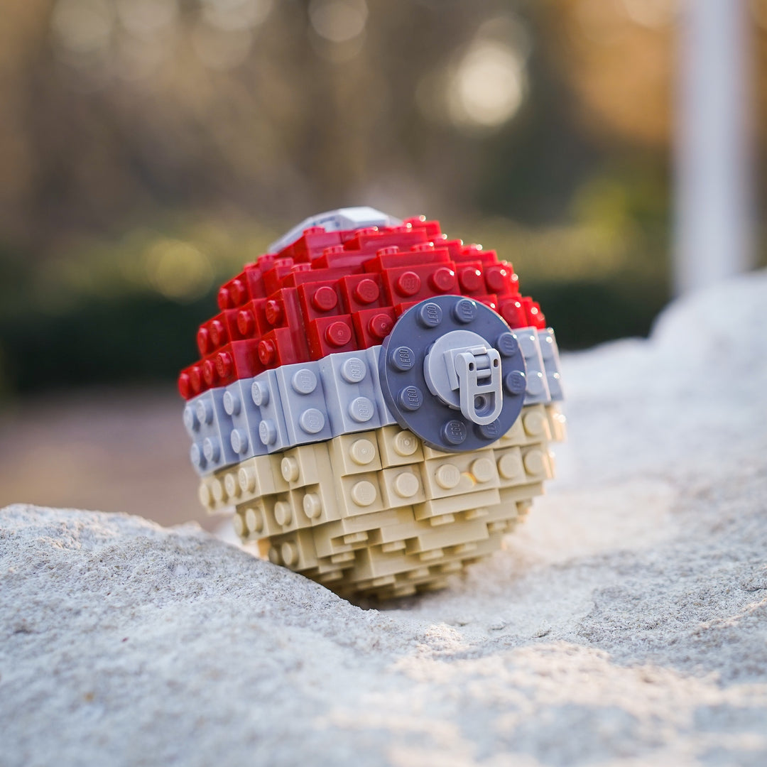 Ancient Pocket Sphere in LEGO Bricks by Bricker Builds on stone Life-Sized Replica