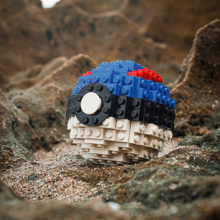 Great Pocket Sphere on sandy rock made in LEGO Bricks by Bricker Builds Life Sized