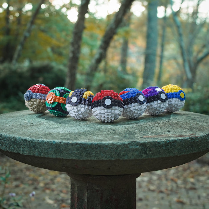 Pocket Spheres in LEGO Bricks by Bricker Builds in a Pedestal in a jungle