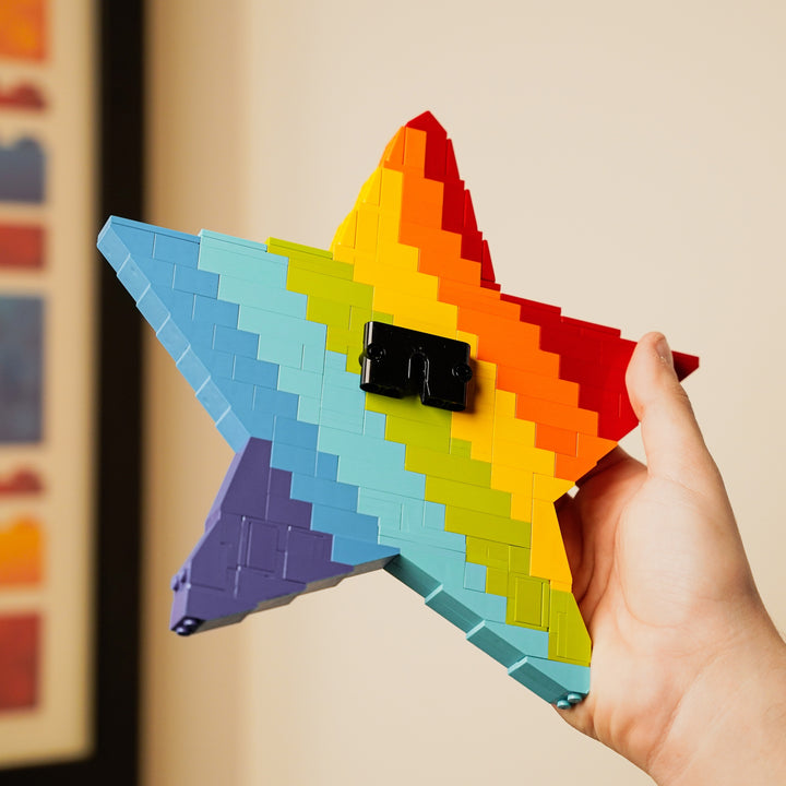 Rainbow Star Wall Mounting in LEGO Bricks by Bricker Builds Replica Italian Brothers