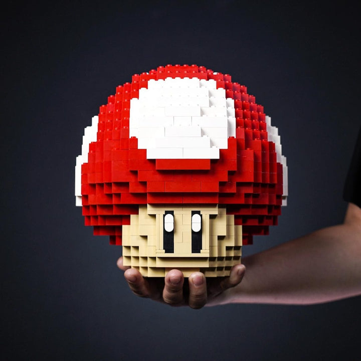 Red Mushroom Life-Sized Sculpture built with LEGO® bricks - by Bricker Builds