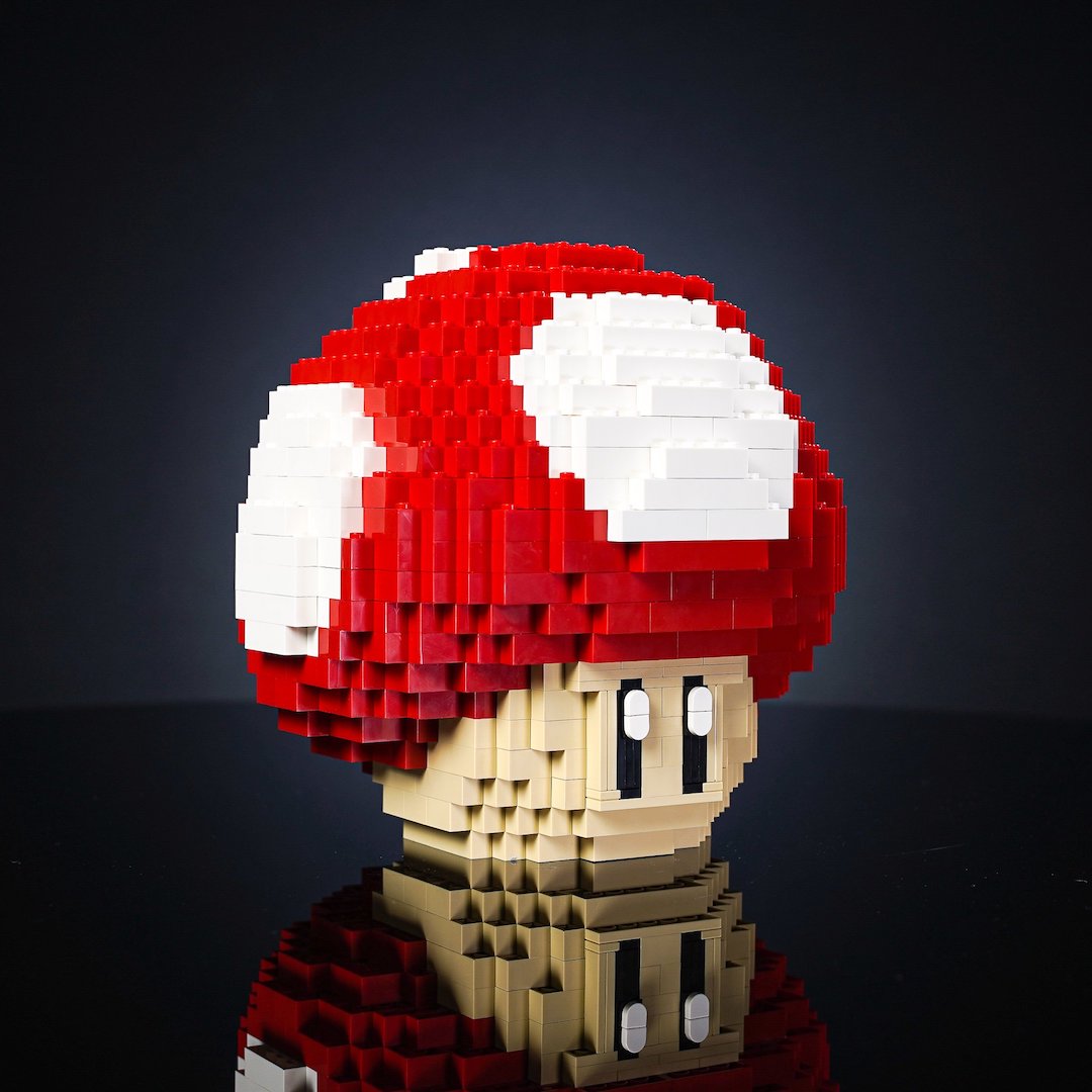 Red Mushroom Life-Sized Sculpture built with LEGO® bricks - by Bricker Builds
