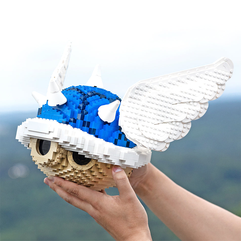Levensgrote replica van blauwe schelp