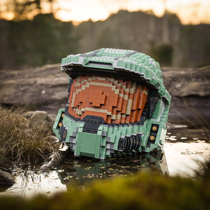 Spartan 117 Life-Sized Replica Helmet built with LEGO® bricks - by Bricker Builds